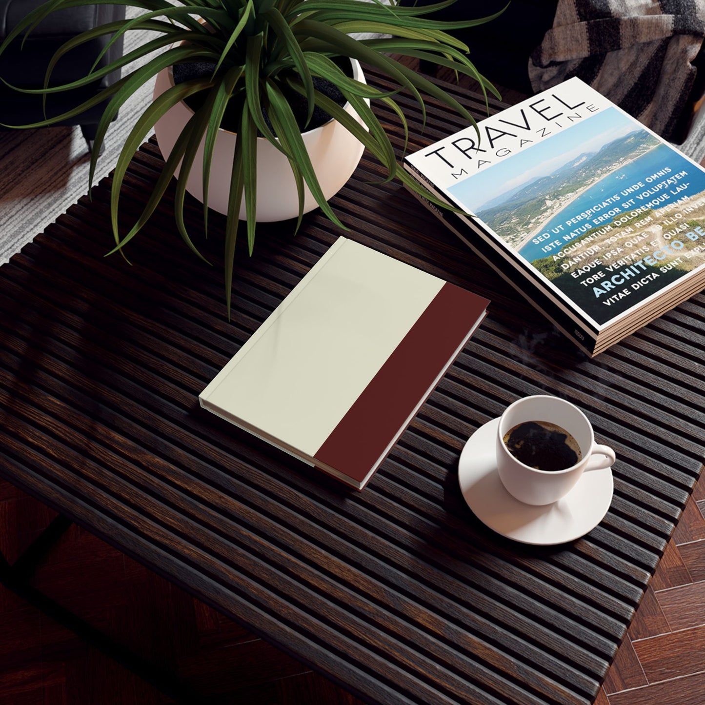 Minimalist Burgundy Stripe Hardback Journal